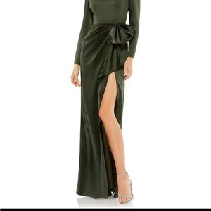 Mac Duggal Olive Long Sleeve Dress